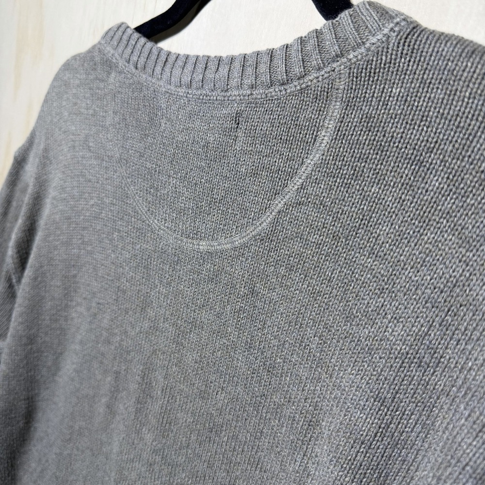 Eddie Bauer Sweater Mens L Gray Crewneck Cotton Knit Casual Pullover‎ - Picture 8 of 8